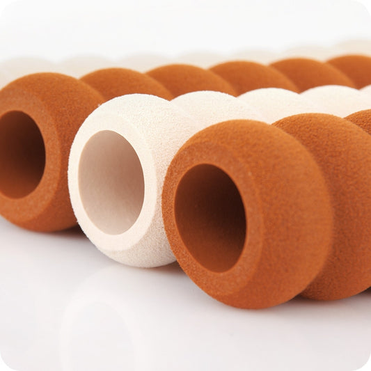 Foam spiral door handle safety sleeves in orange and white