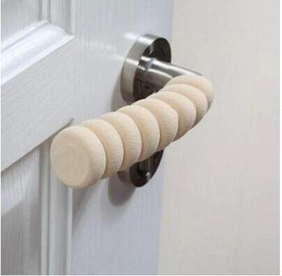 Beige spiral door handle safety sleeve pads for child protection