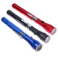 Set of flexible telescopic magnetic flashlights in red, black, and blue colors