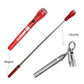 Flexible telescopic magnetic flashlight with extended steel rod and magnet hook