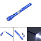 Blue telescopic magnetic flashlight with magnetic pickup tip and small metal parts