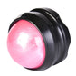 Pink massage roller ball with black outer shell, angled view.