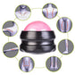 Pink massage roller ball with highlighted body pressure points diagram.