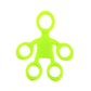Green silicone humanoid finger exercise pull ring, five circular finger loops.