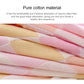 Textured double-gauze cotton towel fabric in pink, peach, and pale yellow checks
