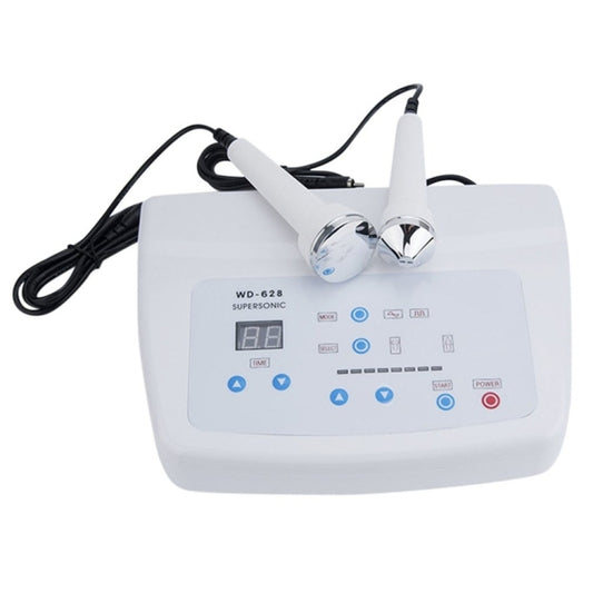 Ultrasonic skin care machine with control panel and two chrome applicator heads