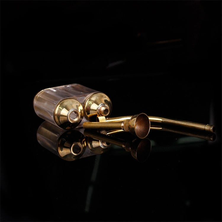 Brass gold hookah mouthpiece and hoses with two clear glass filter tubes