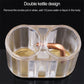 Clear double-kettle hookah body with two compartments and side outlet tube