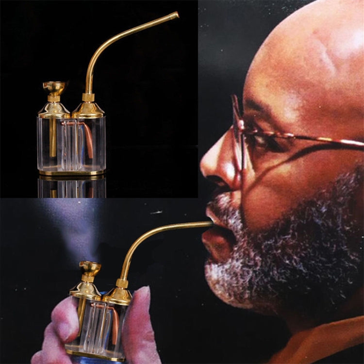 Compact multi-filter hookah with two clear chambers and gold hose connections