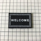 Black mini welcome mat with 'WELCOME' text and Greek-key border