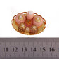 Mini doll house cosmetic bottles on oval gold tray, pink and clear details