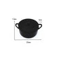 Miniature black alloy pot with lid, size 30mm wide and 13mm tall (with 3mm depth)