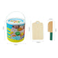 Fruit and vegetable cutting toy set with storage tub and wooden cutting board