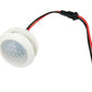 White round PIR motion sensor module with red/black cable and black plug