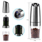 Stainless steel grinder with clear spice chamber and LED window in size diagram