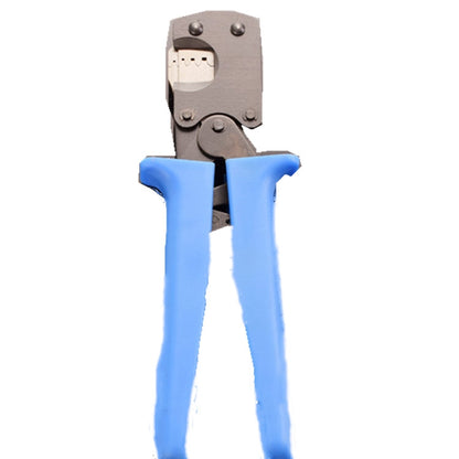 Crimping pliers for 2.54 plug spring terminals, blue handles, metal crimp die