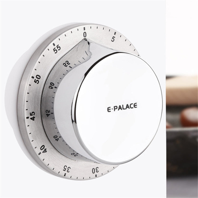 Stainless steel magnetic timer with numbered countdown dial and white inner face