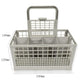 Gray dishwasher cutlery basket showing 240mm width and 120mm height with side grid panels