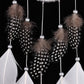 Dreamcatcher hanging charms with dotted feathery strands and silver bead loops