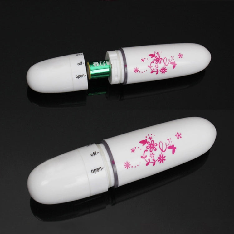 Set of two mini electric eye massagers, white with pink floral prints