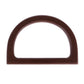 D-shaped dark brown wooden handle for bags, arched top