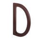 D-shaped dark brown wooden handle accessory, side view