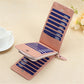 Pink slim multi-card wallet with multiple card slots and folded bill compartment.