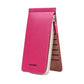 Hot pink slim multi-card wallet with fold-over cover and zipper closure.