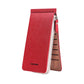 Ultra-thin multi-card wallet in red textured fabric, zip closure with card-slot insert