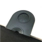 Dark gray/black corner coffee pad with embossed circular insert and front notch.