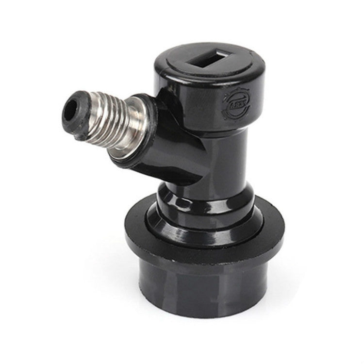 Black ball lock keg disconnect connector with threaded fitting