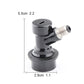 Black ball lock keg disconnect connector with size diagram and threaded fitting