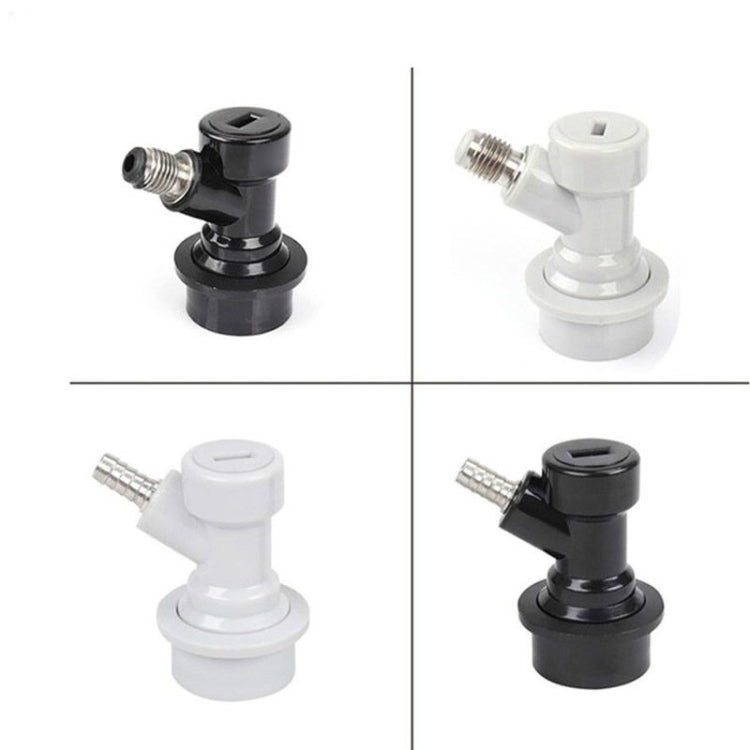 Ball lock keg disconnect connectors set in black and white