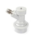 White ball lock keg disconnect connector with threaded fitting