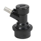 Black ball lock keg disconnect connector with chrome threaded port