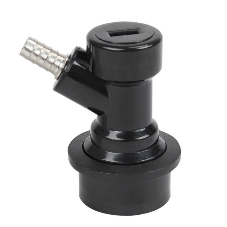 Black ball lock keg disconnect connector with chrome threaded port