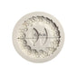 Circular silicone mold with rose garland and leaf impressions, 6.8 cm size marker