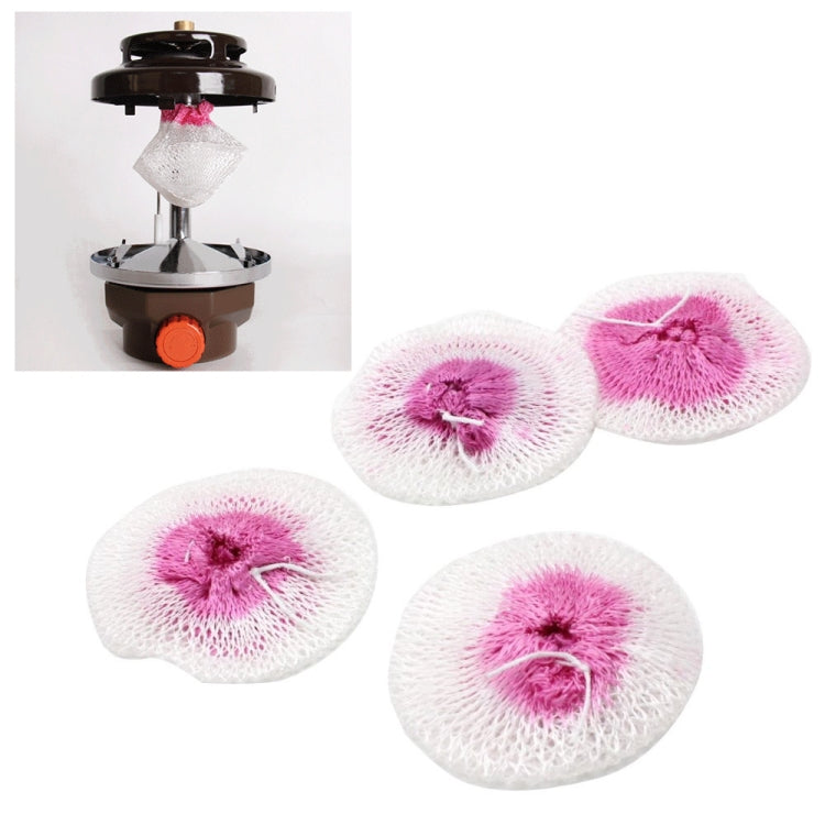 Set of four universal steam lamp mesh gauze pads with white and pink fabric centers
