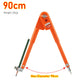 Orange multifunction circle compass with two legs and pointed drafting tips