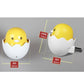Duck egg night light with size measurements, yellow duck head and white shell