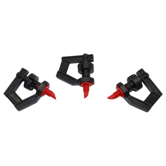 Set of micro-drip sprinkler threaded interface connectors, black and red