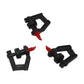 Micro-drip sprinkler threaded interface connectors, black frame with red outlet tips