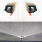 Micro-drip sprinkler connectors spraying water, black rotating frame with red outlet