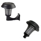 Black mosquito killer lamp with solar top dome and side wall-mount bracket