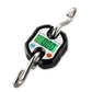 Orange and black portable digital hook scale with green LCD and two metal hooks