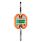 Orange portable digital hook scale with green LCD and single top hanging hook