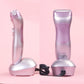 Purple and silver electric hair remover set with charging base and cord