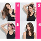 Woman styling hair with pink heated curling rollers for loose curls