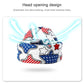 Toddler protective walking helmet cap with red, white, and blue star and wave pattern