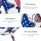 Toddler helmet cap fabric details: stitched seams, cute pattern, and chin rope